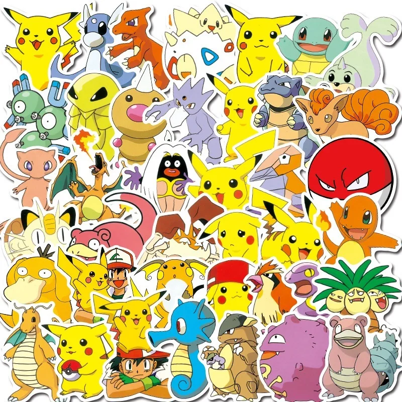 

New 100PCS Pokemon Tattoo Stickers Action Characters Surprise Cartoon Kids Christmas Laughter Birthday Gift Pokemon Stickers