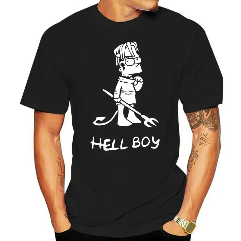

Fashion summer T-shirt Hell Boy Hip Hop Cool Skull Graphic Top Quality US Size Hot men's fun casual print T-shirt