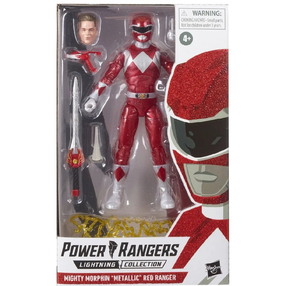 

Hasbro Limited Power Rangers Lightning Collection Mighty Morphin Metallic Red Ranger 6" Action Figure Collectible Model Toy Gift