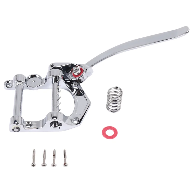 Фото CGDS-Guitar Vibrato Tailpiece Tremolo Flat Top Body Tremolo Unit Vibrato Bridge для электрогитар Tele, SG, LP, ETC (серебристый) №3