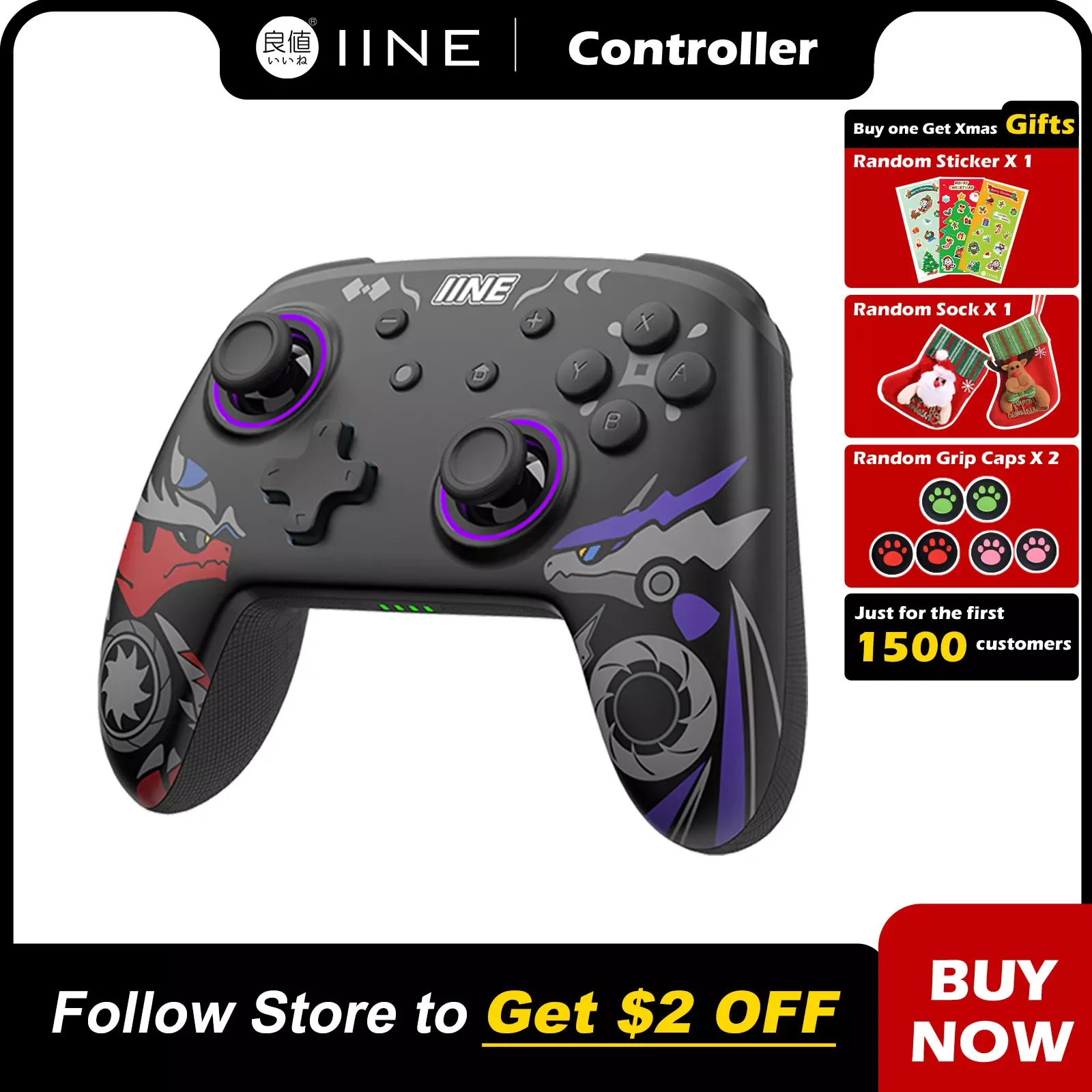 

Scarlet&Violet Wireless Wake Up NFC Controller Compatible Switch