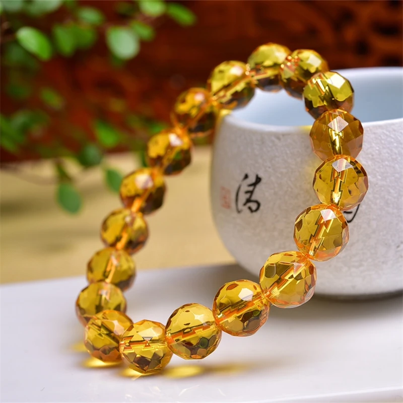 Naturaln цитрин граненый браслет для женщин рейки фэншуй исцеляющая энергия