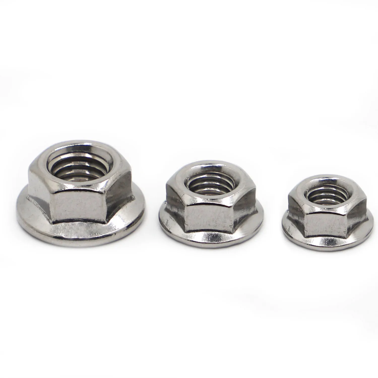 

DIN6923 Serrated Spinlock Hexagon Flange Nuts M3 M4 M5 M6 M8 M10 M12 A2-70 304 Stainless Steel Pinking Automatic locking Nut