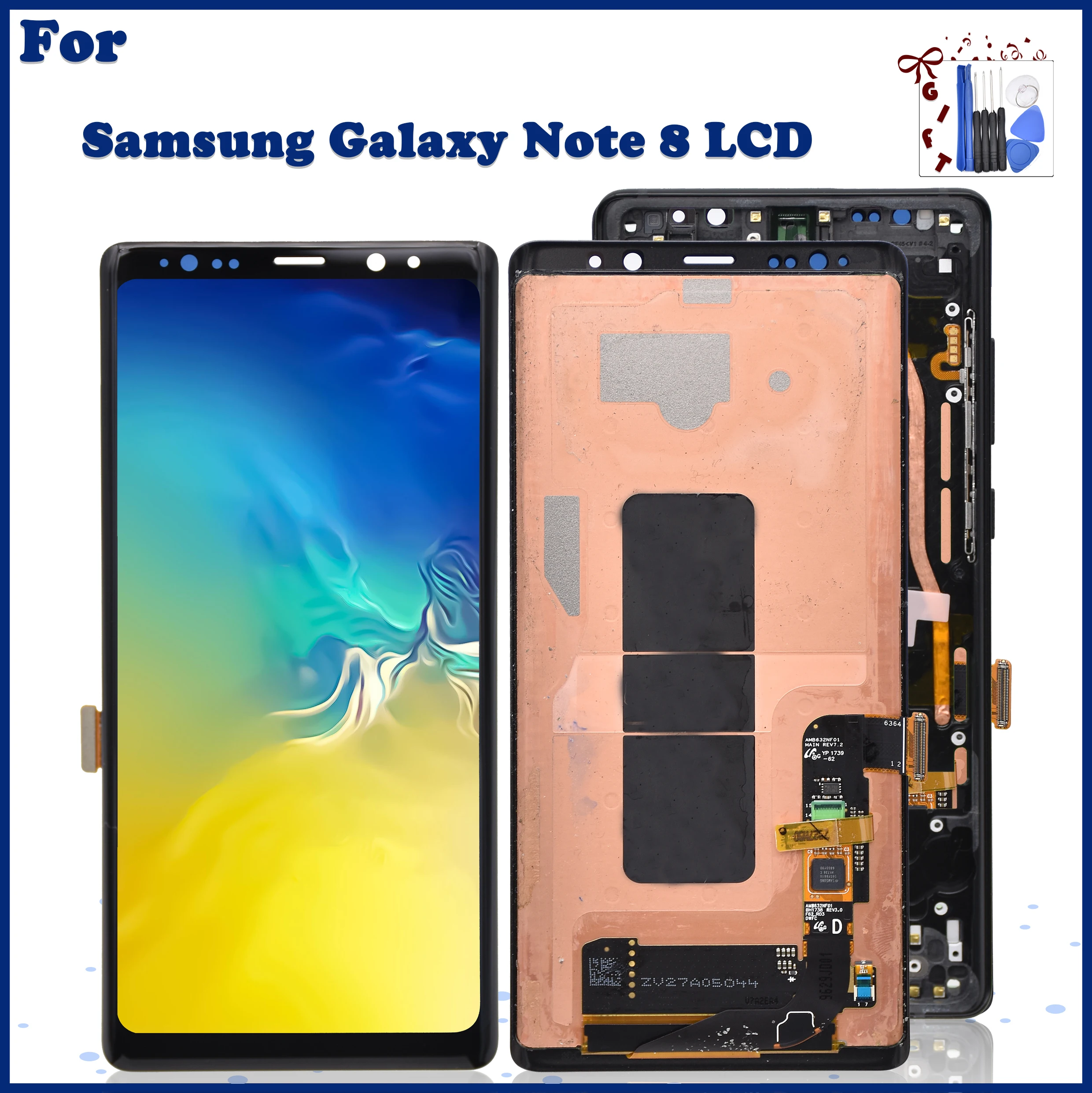 

6.3" inch Original AMOLED LCD Display For Samsung Galaxy NOTE8 LCD N9500 N950F LCD Display Touch Screen Replacement Parts+Frame