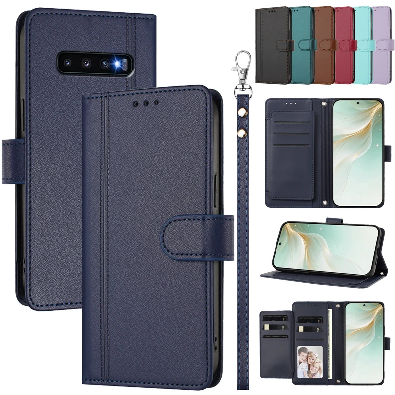 Фото Многофункциональный кожаный чехол-кошелек для Samsung Galaxy S10E S10+ Lite S8 S9 Plus S6 S7 Edge 5G, защитный чехол-сумка №1