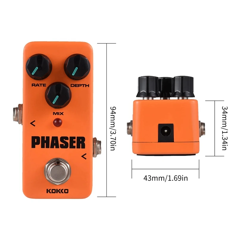 ELOS-KOKKO педаль эффектов для электрогитары аналоговая с эффектами Phaser настоящая