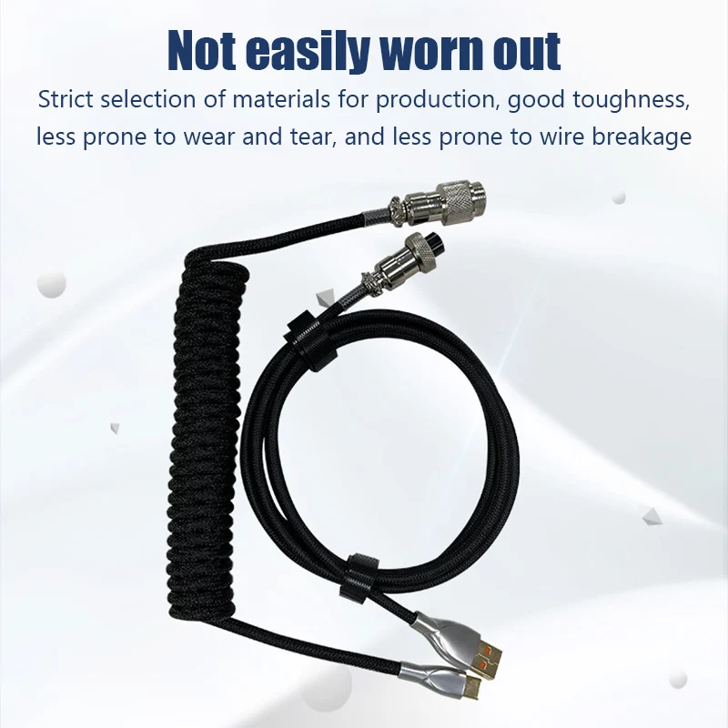 

Mechanical Keyboard Coiled Cable Wire Type C USB Port Cable Aviator Coiling Cable For Gaming Keyboard Accessories