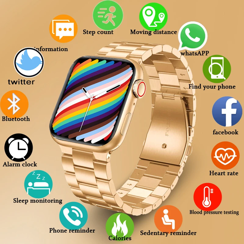 

New Women Smartwatch Full Touch screen Support Dial Call Heart Rate Blood Pressure Smart Watch men for Apple Android Watch women