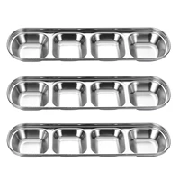 stainless steel seasoning dish square seasoning dishes 4pcs dipping saucers plates condiment appetizer serving tray for
