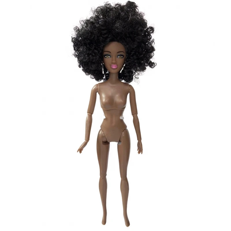 

Creative Undressed American African Doll DIY Kits with Makeups Flexible Joints Realistic Playset for Toddlers Girls Gift