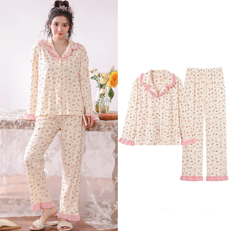 

GouZ Women's Sleepwear Long Sleeve Cozy Pajama Set Pj Suit Casual Loungewear for Spring Summer