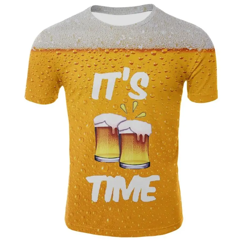 2022 Hot Sale 3d Printed Beer T Shirt Funny Men's T Shirt Casual Summer Hip Hop Harajuku Streetwear Unisex TShirt Men's Clothing