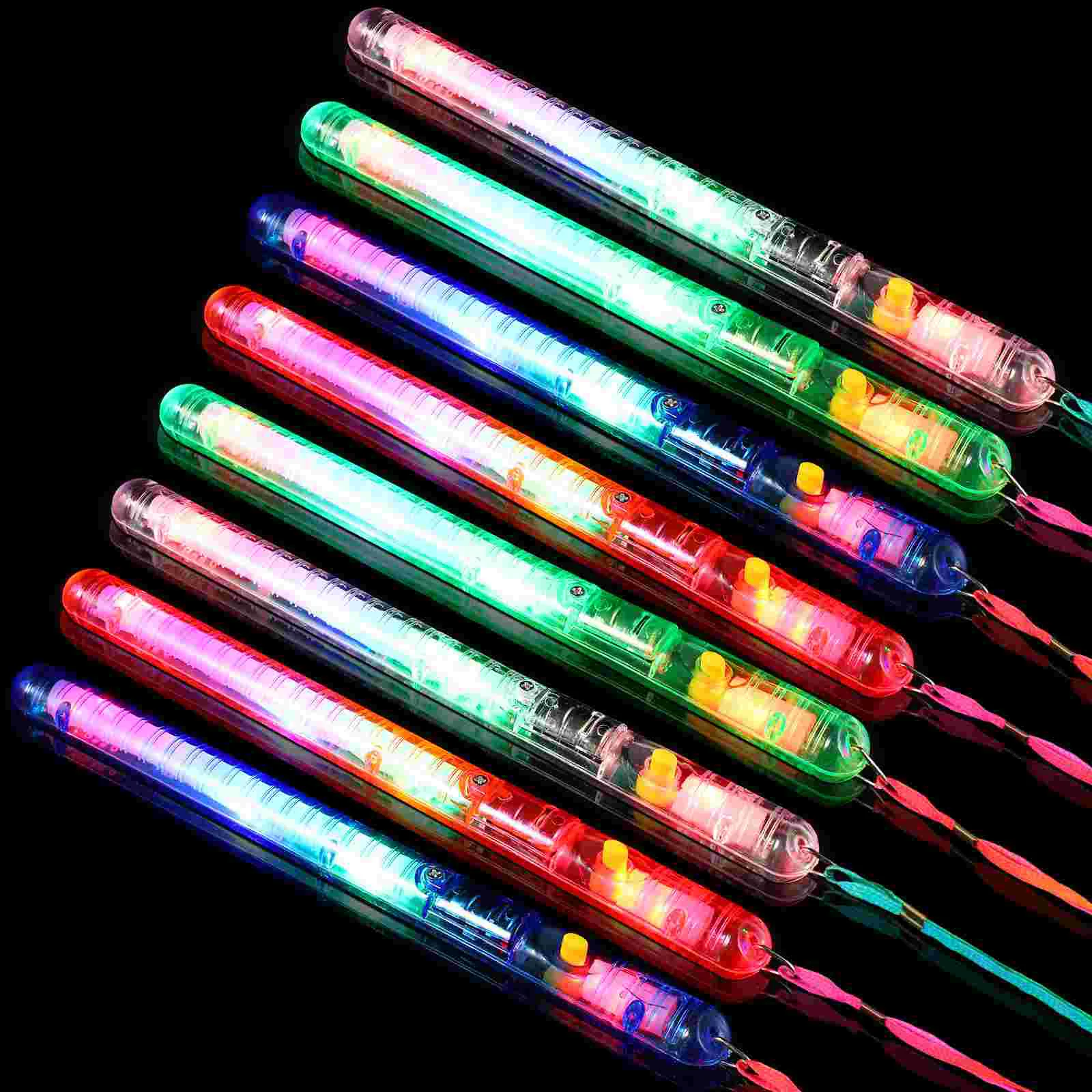 

12 Pcs Flashing LED Wand Sticks with Lanyards Light up Wands Glowing Multicolor Wands for Music Concert Party Favor