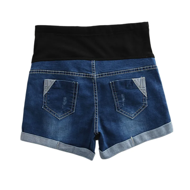 Hot Summer Thin Stretch Denim Maternity Shorts Belly Rolled Up Shorts Clothes for Pregnant Women Casual Pregnancy Short Jeans images - 6