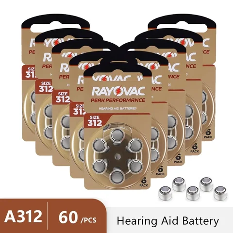 Батарейки для слуховых аппаратов 312 A312 312A ZA312 312A PR41 Rayovac Peak UK