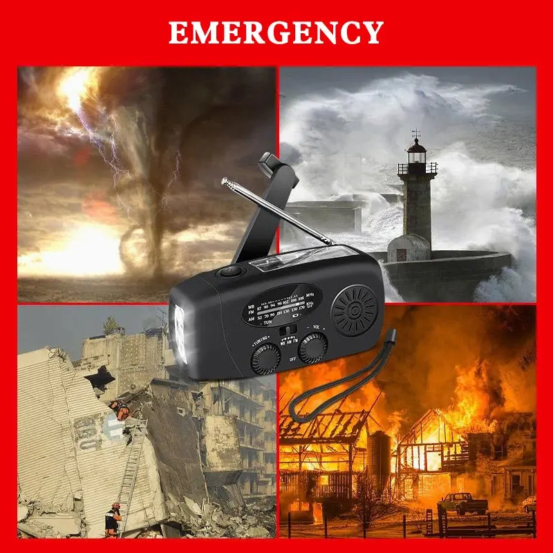 Ручка на солнечной батарее с динамиком Радио Power ed AM/FM/WB радио для погоды