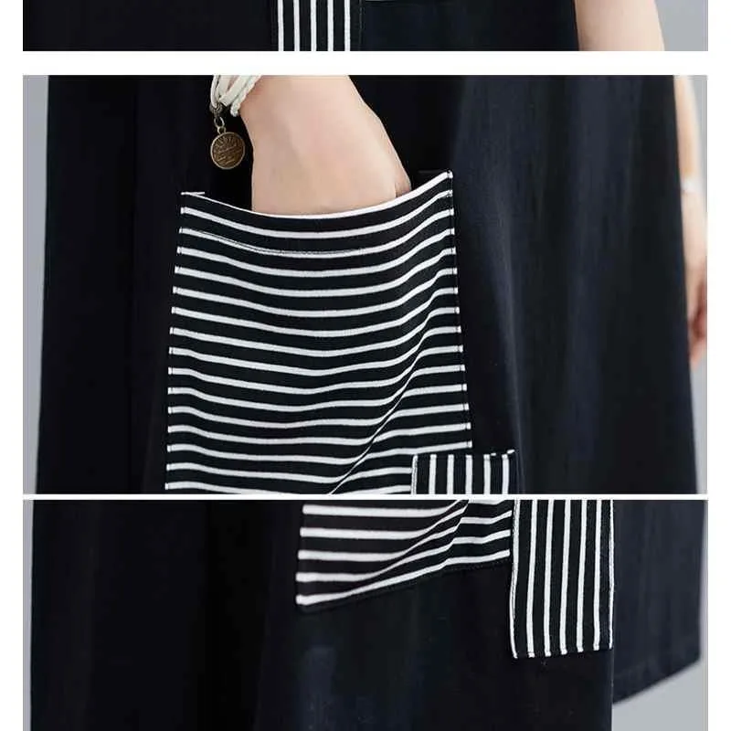 Женское Повседневное платье средней длины разноцветное свободное в полоску с