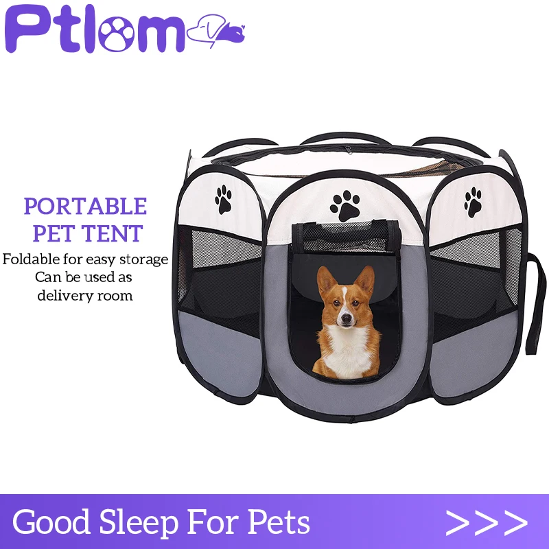 Портативный домик для собак тент уличная Складная восьмиугольная клетка