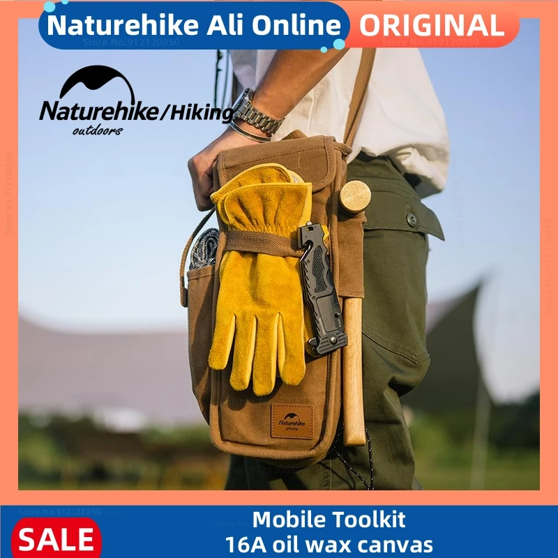 

Naturehike Outdoor Tool Bag Camping Portable Waterproof Wear-Resistant Mobile Toolkit Camp Tools Storage Bag 16A Oil Wax Canvas