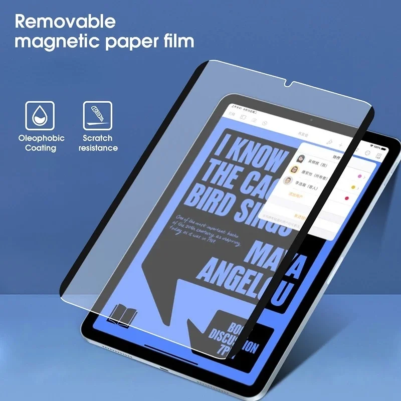 

1PCS Paper Removable Screen Protector for Samsung Galaxy Tab S9 fe 10.9 Inch 2023 A9 Plus a8 a7 S9 FE X510 Detachable PaperLike