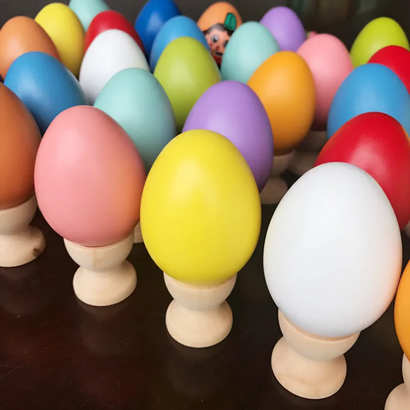 

Новинка, детские деревянные пасхальные яйца Монтессори 1:1, ручная роспись, каракули, пасхальные яйца, домик для ролевых игр