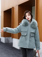2023 fashion long coat wool liner hooded parkas with fur collar warm snow wear padded clothes new winter jacket women parka