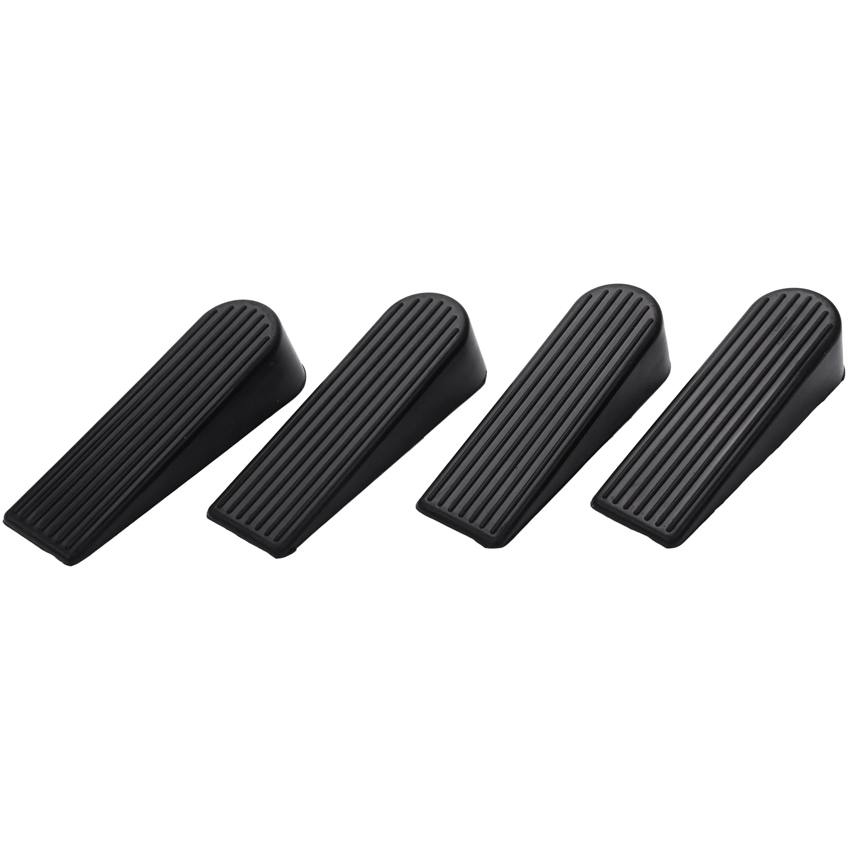 

4 Pack Door Stop Wedges, Rubber Non-Scratching Door Stoppers for Home and Office (Black)