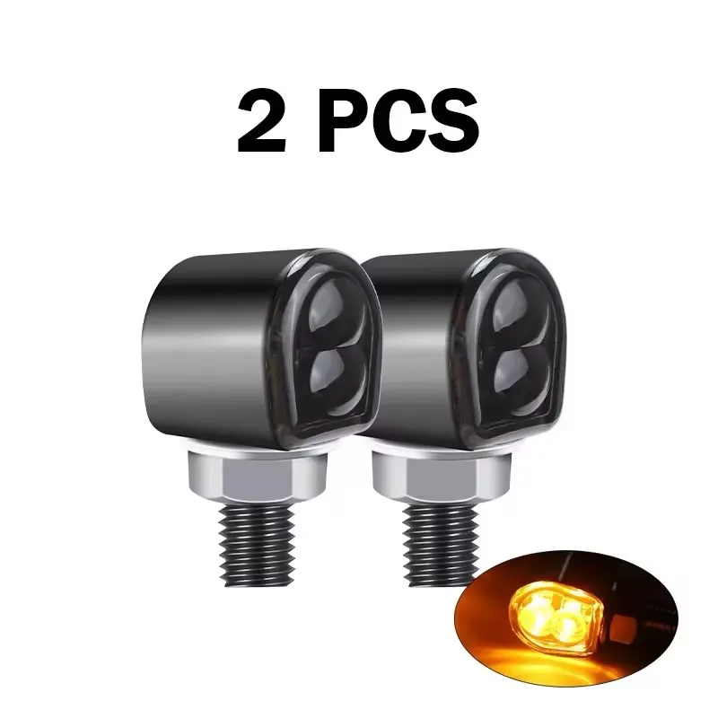 8 мм мини-мотоциклетный светодиодный указатель поворота, дымовые линзы, индикаторы, мигалки, янтарная мигалка, сигнальная лампа для Honda Cafe Racer