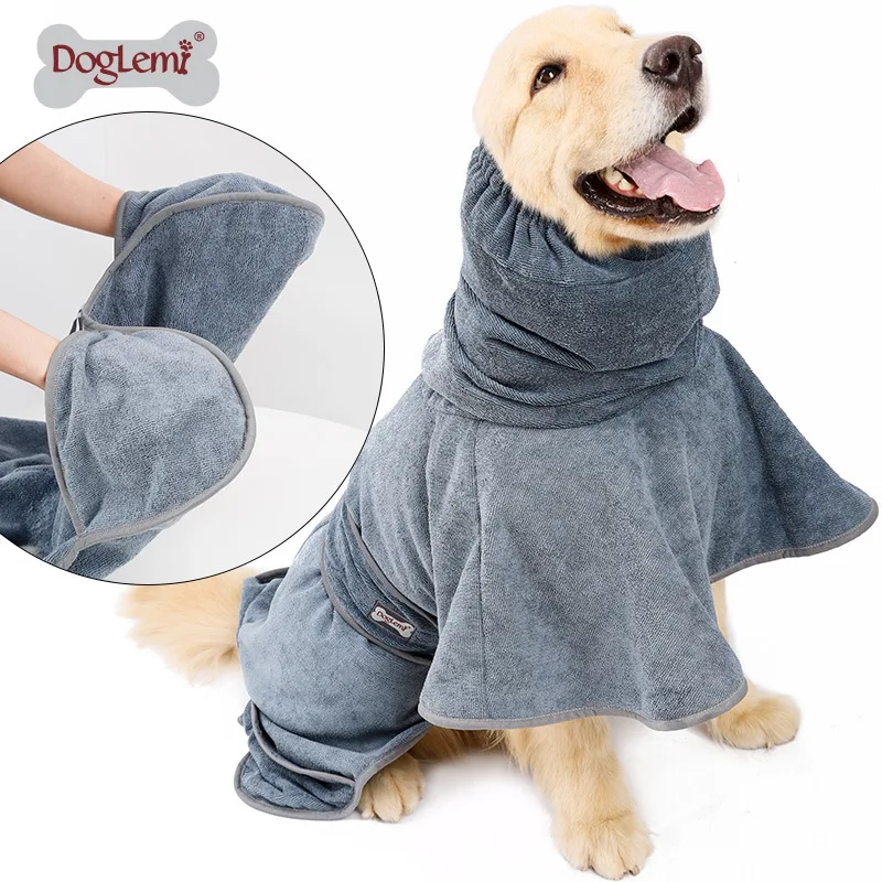 

Pet Bathrobe Cotton Dog Bath Towel Strong Water Absorption Bathing Quick-drying Clothes Medium And Large Dogs Pet Towel Clothes