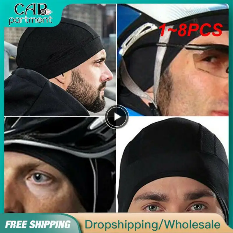 

1~8PCS Motorcycle Helmet Inner Hat Quick Breathable Hat Racing Under Helmet Beanie Motocross Motor Helmet Hat