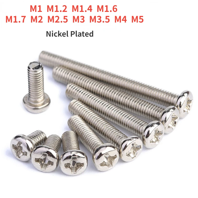 

Никелированные болты из углеродистой стали с крестообразным шлицем
