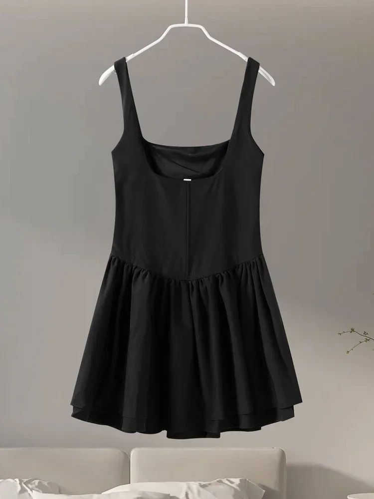 Элегантное мини-платье на бретельках женское сексуальное тонкое пышное платье с