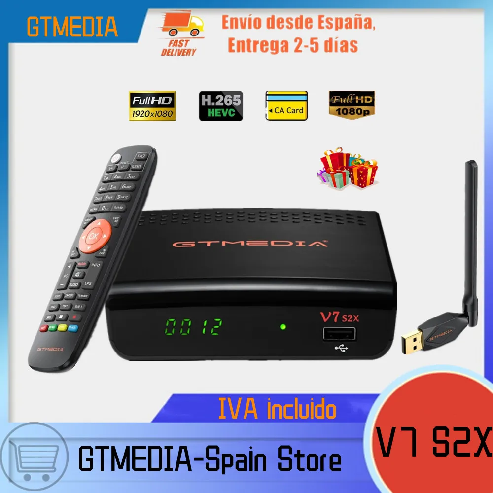 

V7 HD Satellite decoder 1080P Upgraded by Gtmedia nclude USB Wifi TV Box Media player Digital Receptor 64MB SPI Flash 512M RAM