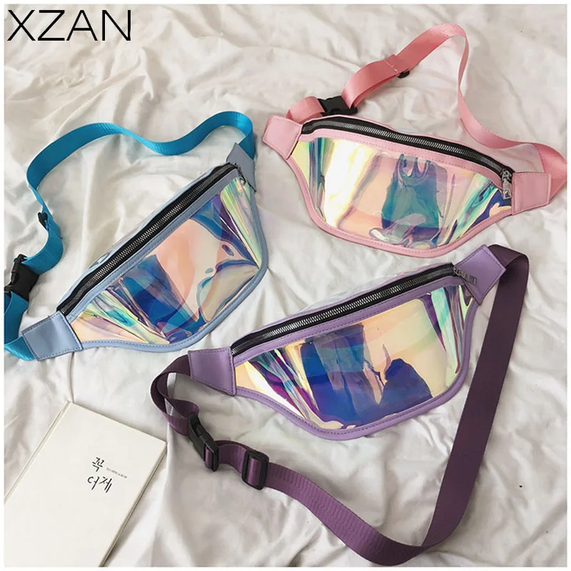 

Новая летняя спортивная поясная сумка, Женская водонепроницаемая прозрачная сумка-мессенджер с лазерным рисунком, модная сумочка
