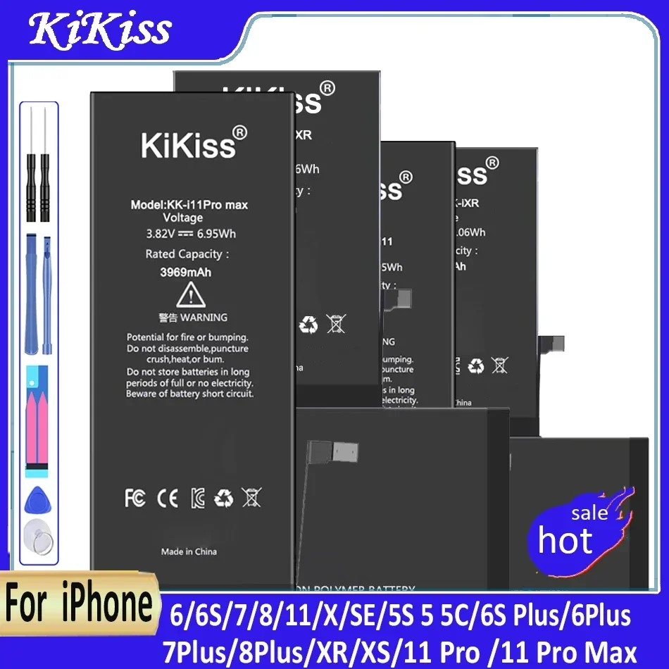 Аккумулятор для Apple iPhone 11 Pro Max 7 8 6 Plus X SE 5S 5 5C XR XS MAX 6S сменная батарея большой