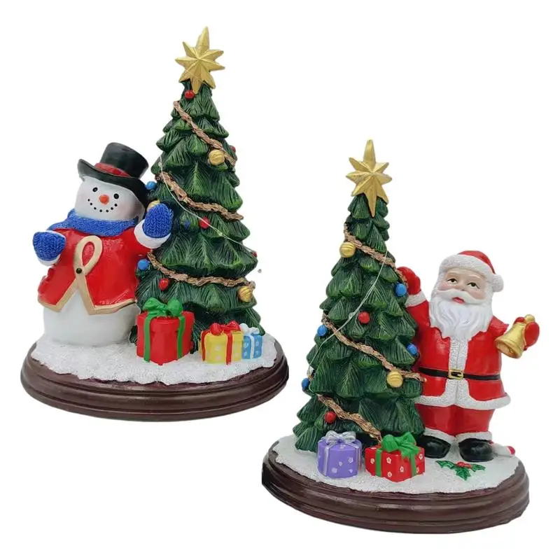

Christmas Santa Claus Home Figurines Miniature Merry Christmas Synthetic Resin Ornaments For Decoration New Year Celebration