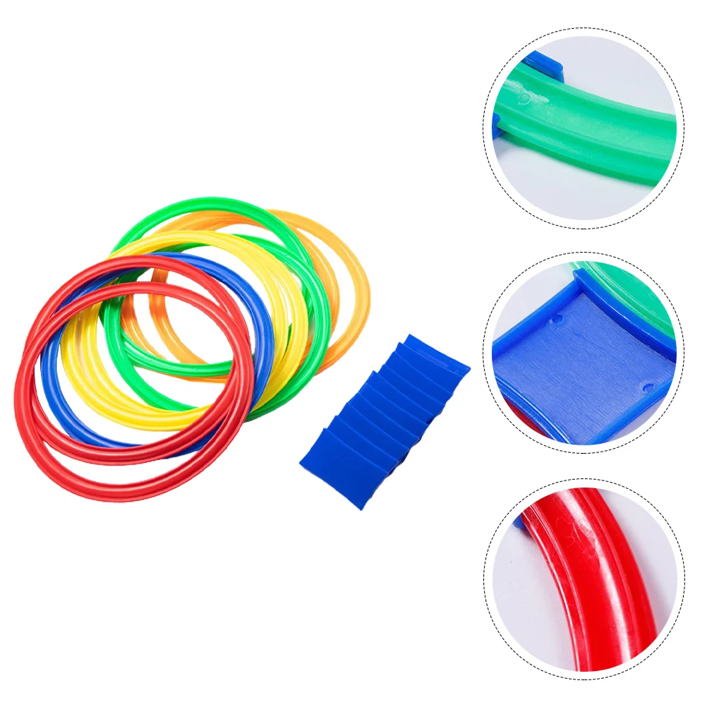 

Hopscotch Circle Plastic Rings Jumping Game Kids Playset Outdoor Garden Games Bean Bag