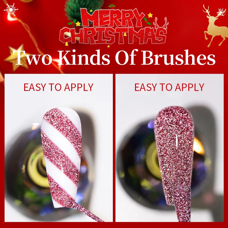 BOZLIN 8 мл Рождественский светоотражающий гель-лак для ногтей с блестками 12 цветов