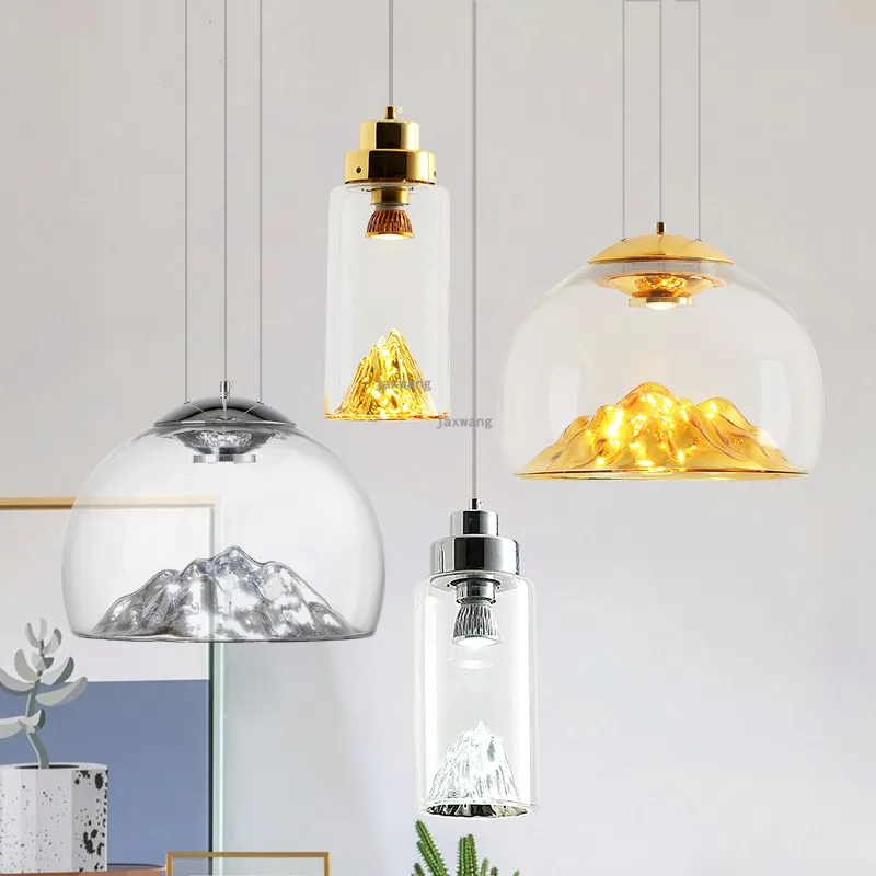 Стеклянный подвесной светильник в скандинавском стиле светодиодный