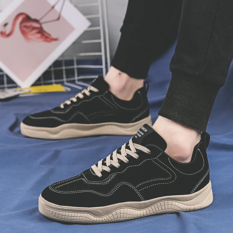 

Spring New All-match Men Flats Shoes Fashion Trend Wear-resisting Male Sneakers Comfort Anti-skid Footwear Casual Breathable