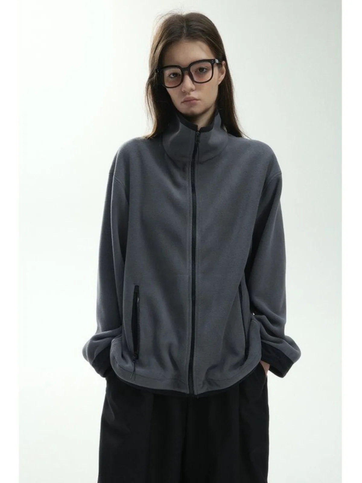 Thirteen Rows September Winter Design Sense Advanced Casual New Mixed Cotton Drawstring Polar Fleece Jacket V7779