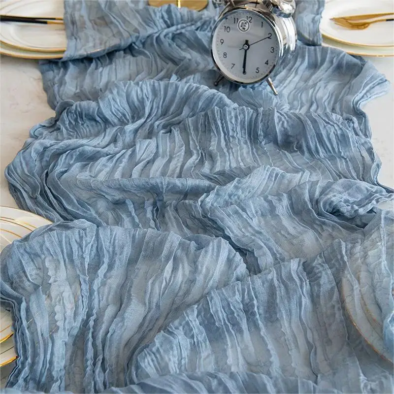 

Semi-Sheer Gauze Table Runner Sage Cheesecloth Table Setting Dining Vintage Wedding Party Christmas Banquets Arches Cake Decor