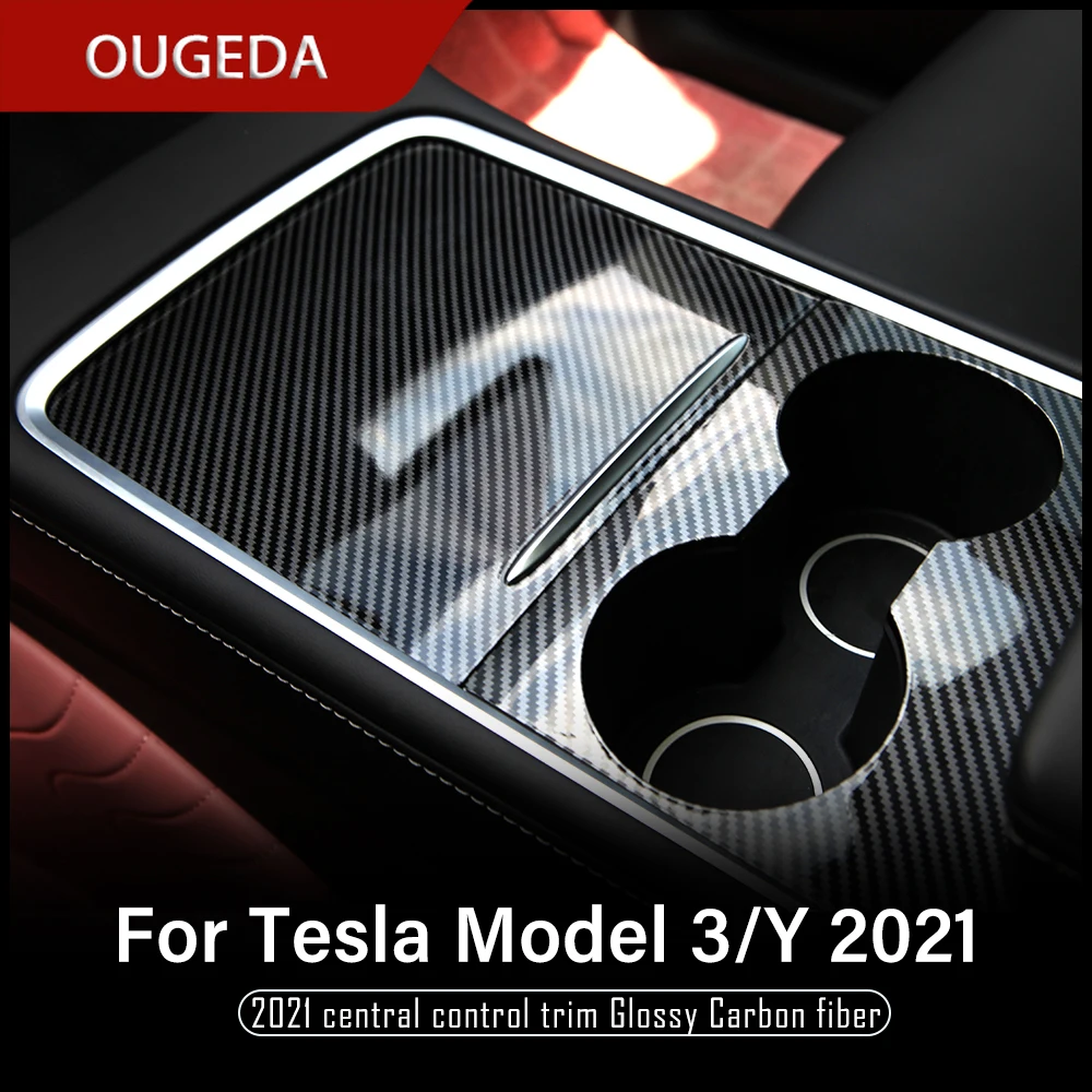 

OUGEDA для Tesla Model 3 2021 аксессуары для интерьера автомобиля модель Y центральный контроллер Защитная декоративная модель три Новинка