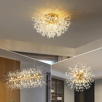 modern crystal gold chrome dandelion chandeliers led light g9 bulbs for bedroom living room indoor lamp fixtures