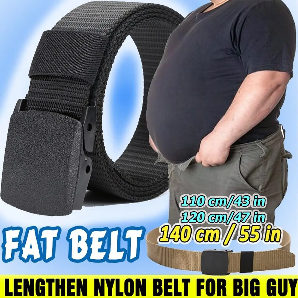

Nylon Belt for Fat Man Men's Lengthen Classic Casual Outdoor Sports Military Tactical Waist Belt Military Web Belt Classic