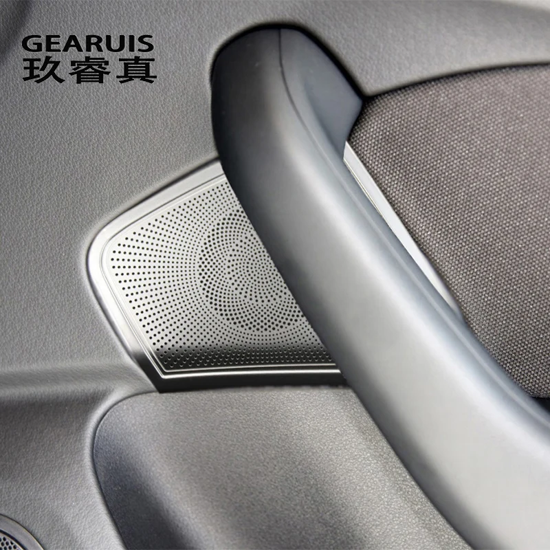 For Audi Q3 2013-2018 Car Armrest Handle Cover Loudspeaker Panel Stereo Audio Speaker Frame Stickers Trim Interior Accessories