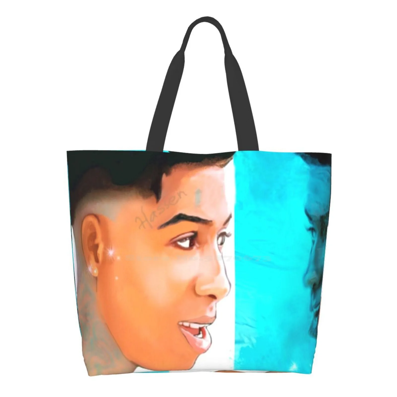 

Never Broke Again Head Above Water Large Size Reusable Foldable Shopping Bag Rap Hip Hop Music Artist Positive Celebrity