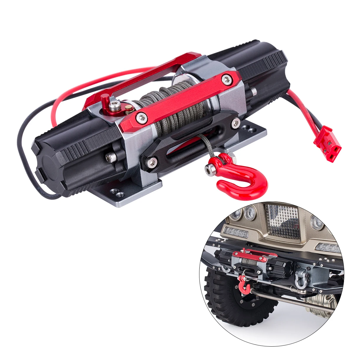 RC Металлическая лебедка с двумя двигателями для 1/8 1/10 Гусеничного автомобиля Axial