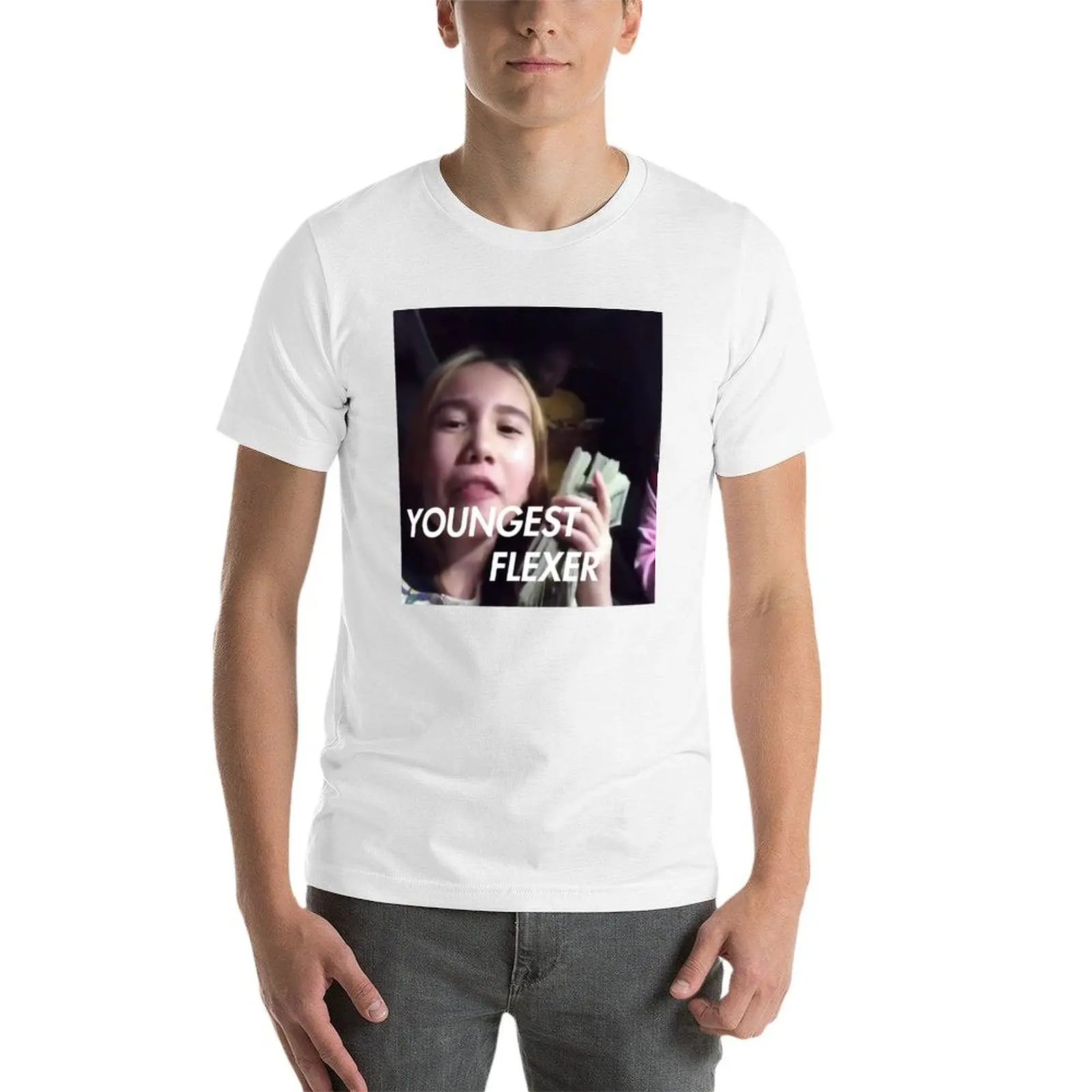 Фото Футболка Lil Tay, мужские футболки с графическим рисунком, хлопковая футболка, 100% хлопок, футболки для мужчин, забавная футболка с графическим рисунком №3