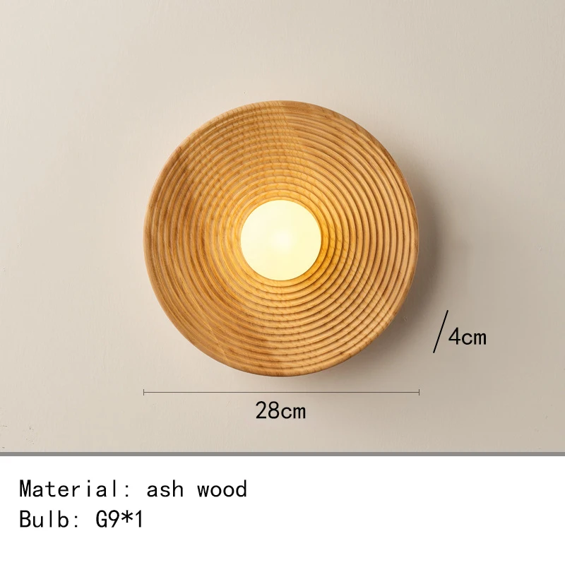 

Настенная лампа IWP, круглая, дерево, белый стекло